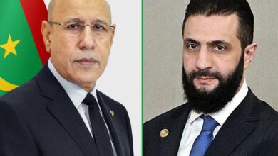 صورة رئيس الجمهورية يهنئ نظيره السوري بمناسبة العيد الوطني لبلاده
