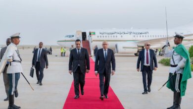 صورة رئيس الجمهورية يعود إلى نواكشوط  بعد المشاركة في قمة منتدى البوابة العالمية