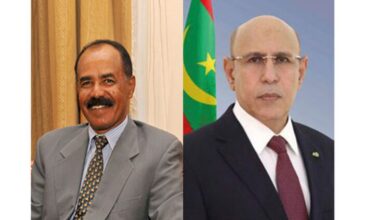 صورة رئيس الجمهورية يهنئ رئيس جمهورية إريتريا، بمناسبة العيد الوطني لبلاده.