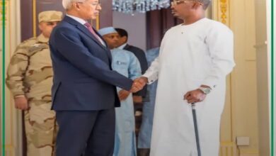 صورة وزير الدفاع يسلم رسالة خطية من رئيس الجمهورية إلى رئيس جمهورية تشاد