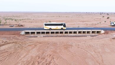 صورة اكتمال الأشغال في جسر تويجگجيت على طريق الأمل